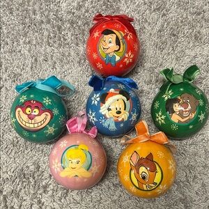 Disney Holiday Ornament Set with Red, Blue, Green, Pink, and Orange